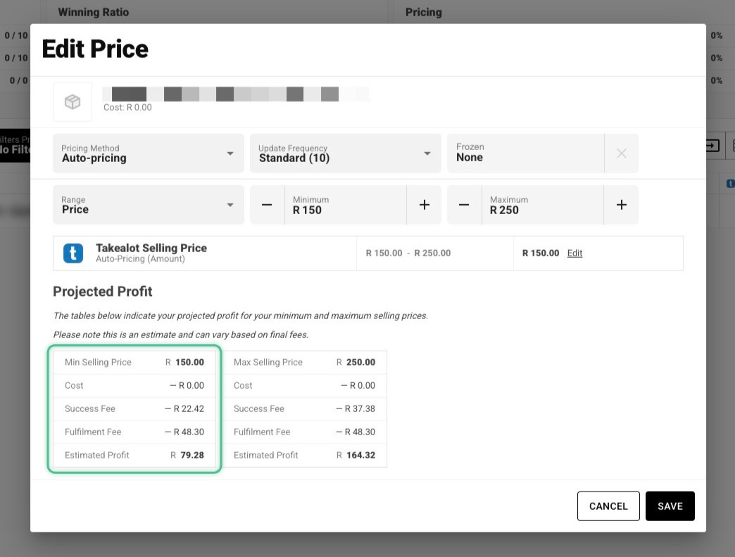 Review projected profit